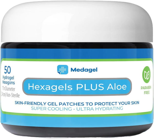 Hexagels Plus Aloe Vera - Advanced Healing Hydrogel Pads (Paraben Free)